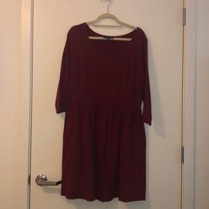 Burgundy Forever 21 Skater Dress